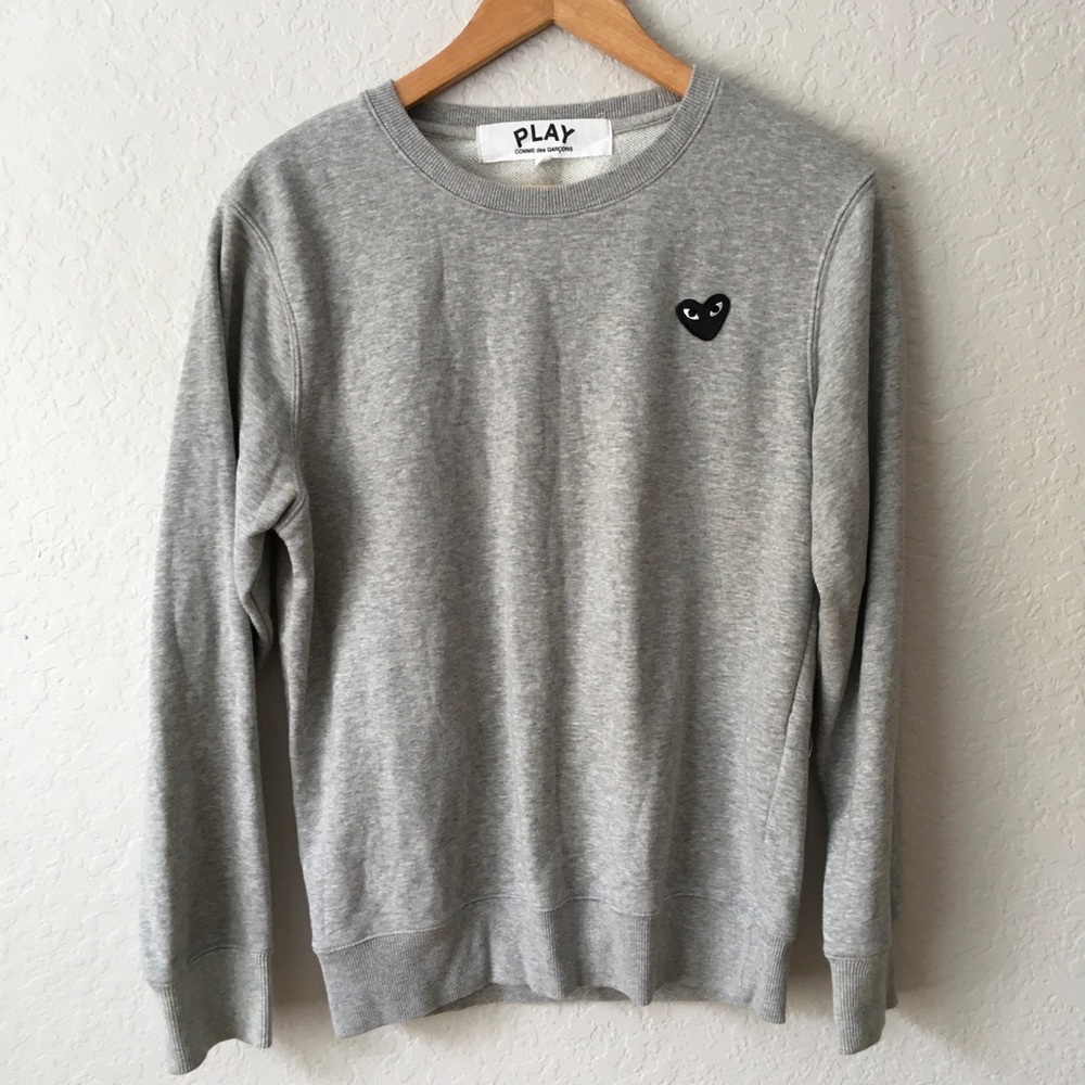 Comme des Garcons PLAY Gray Crewneck Sweater